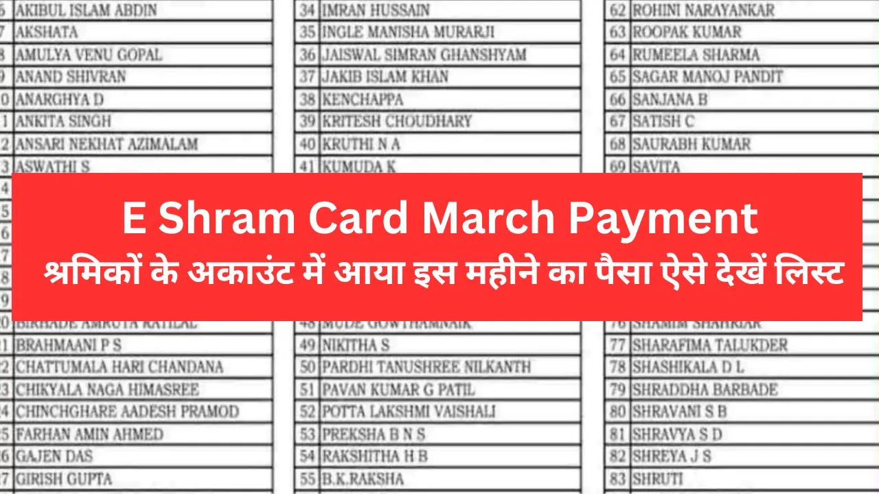 E Shram Card Payment