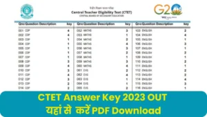 CTET Answer Key 2023