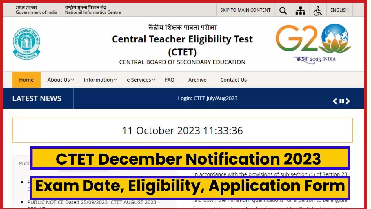 CTET Application form 2023