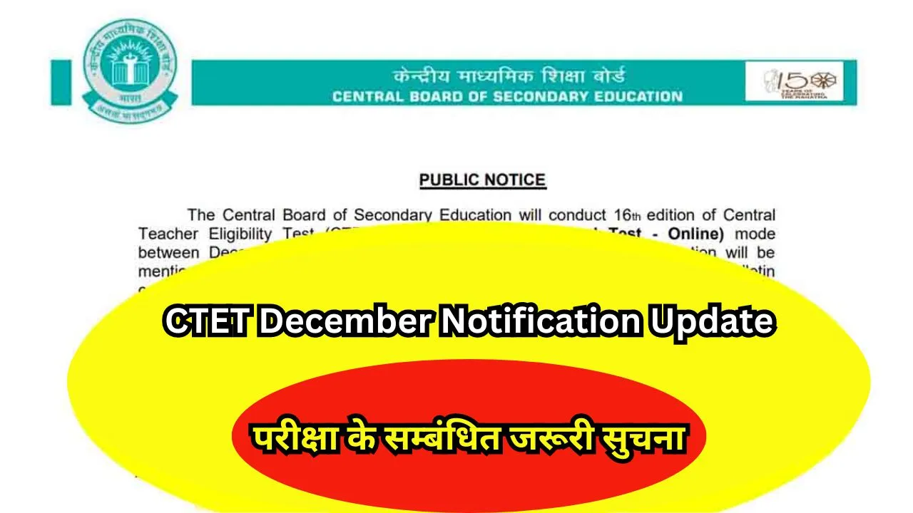 CTET December Notification Update