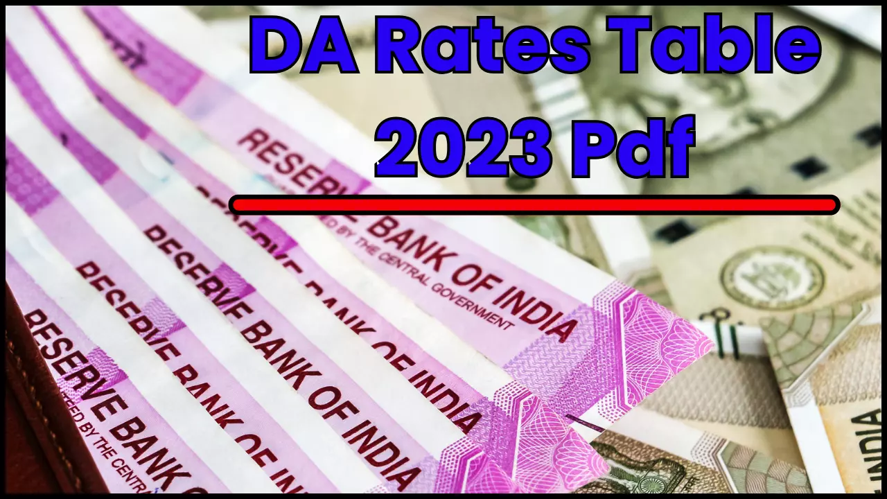 DA Rates Table 2023 Pdf