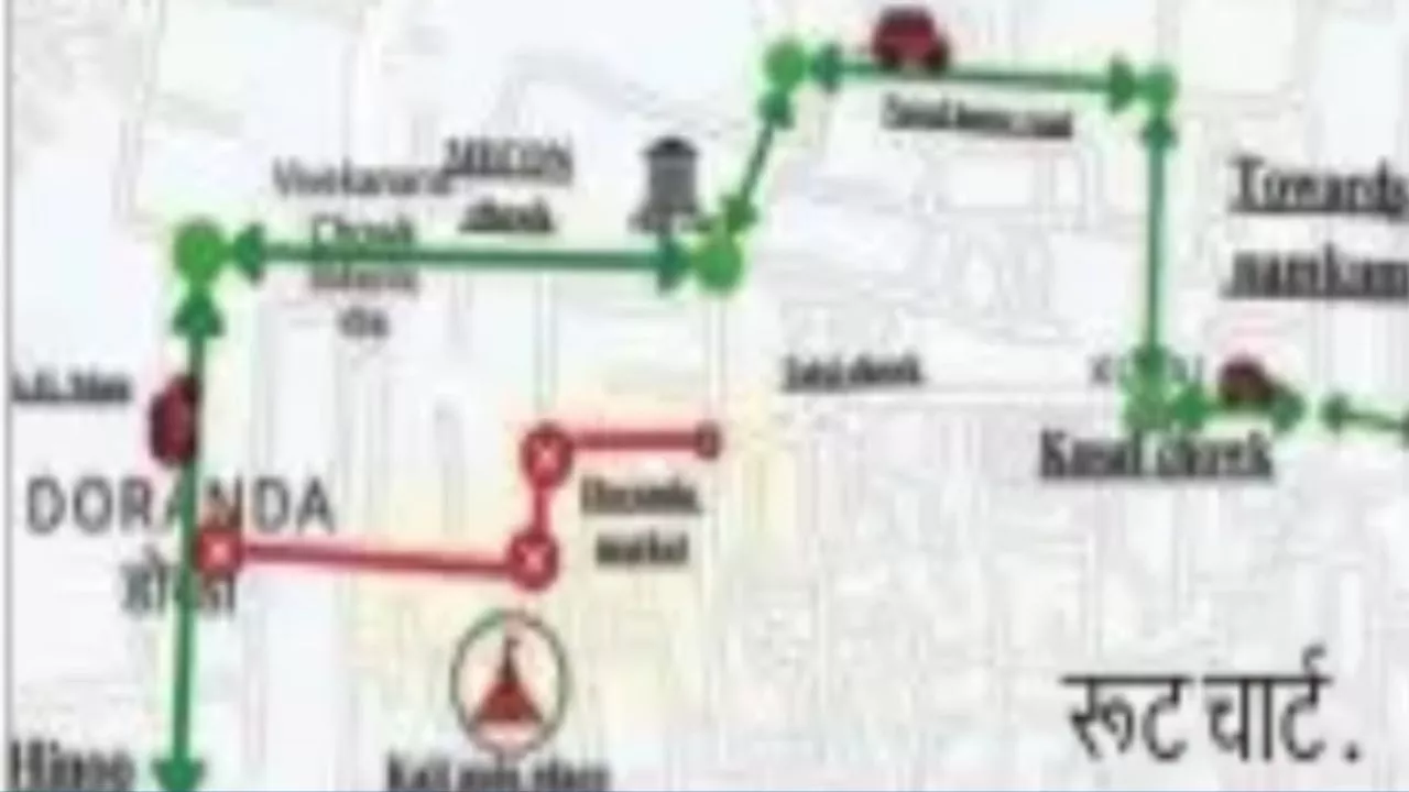 Ranchi city diverted route chart