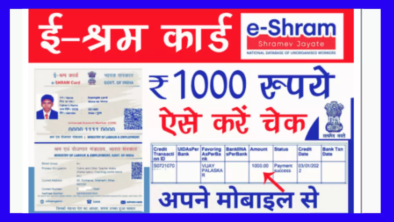 E Shram Card Payment Check