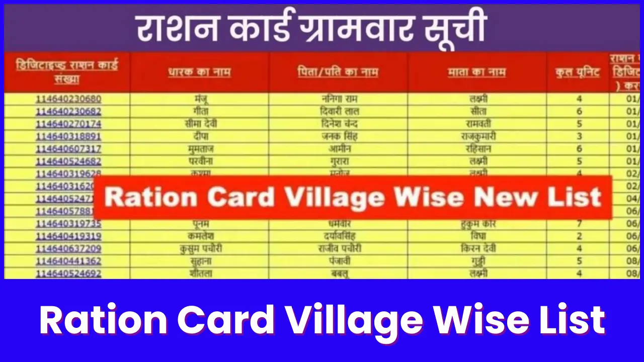 Ration Card Village Wise List