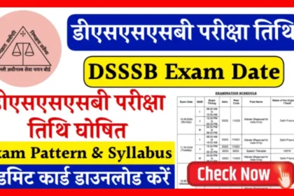 DSSSB Exam Date