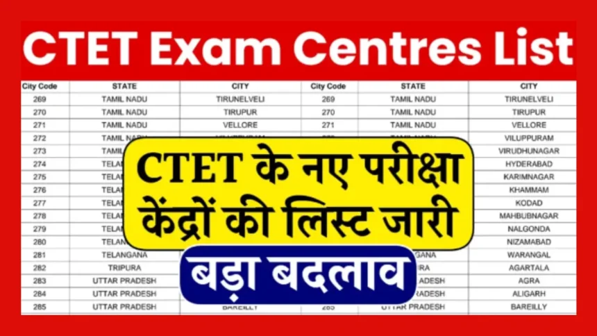 CTET Exam Centres List 2024